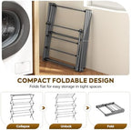 KINGBOARD 3-Tier Extendable Clothes Drying Rack, Small & Foldable - Image 6