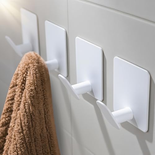 DELITON Adhesive Towel Hooks, SUS 304 Steel No Drill Shower Hooks by DELITON