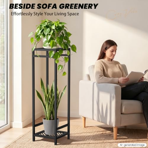 TOSKING 2-Tier Tall & Wide Metal Plant Stand Indoor Outdoor - Image 6