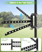 3-Arm Aluminum RV Ladder Clothes Drying Rack w/304 Stainless Steel Clamps - Image 4