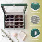 8 Slots Sunglass Organizer, PU Leather Eyewear Display Tray - Image 5