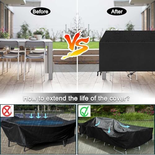 Outdoor Patio Furniture Covers Waterproof 84" L x 36" W x 38" H Rectangular - Image 5