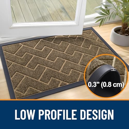 OLANLY Front Door Mat Outside 47x23, All-Season Absorbent Rubber Doormat - Image 4