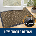 OLANLY Front Door Mat Outside 47x23, All-Season Absorbent Rubber Doormat - Image 4