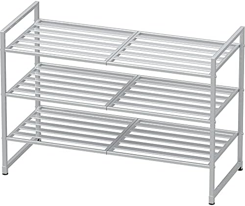 Simple Houseware 3-Tier Stackable Metal Panel Shoe Rack by SimpleHouseware