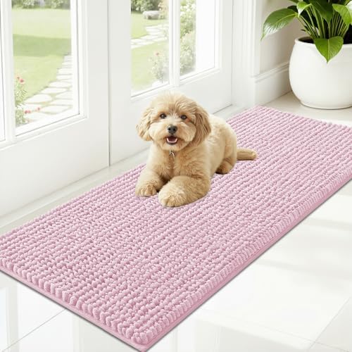 OLANLY Dog Door Mat for Muddy Paws 47x20, Extra Absorbent Chenille Mud Mat by OLANLY