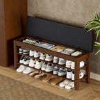 Homleke 39.4" Wide Solid Wood Shoe Rack Bench - Image 2