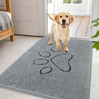 OLANLY Dog Door Mat for Muddy Paws 44x32, Paw Print Design Chenille Mud Mat by OLANLY