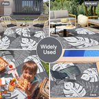 Waterproof 10x14 Outdoor Rug for Patio Reversible Plastic Straw Rug Floral - Image 7