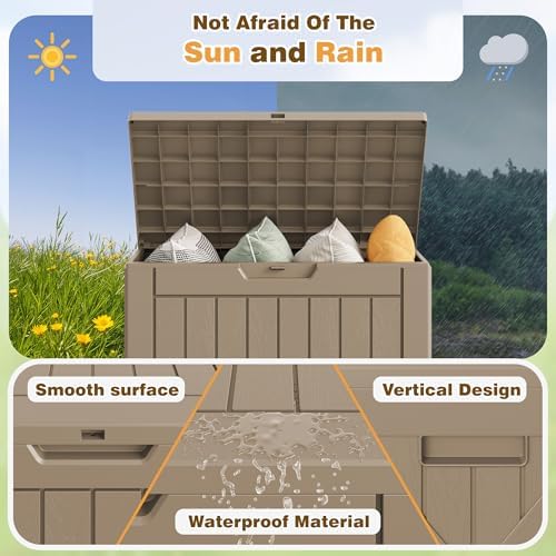 Flamaker Resin Deck Box 40 Gallon Waterproof Outdoor Storage Box - Image 5