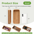 Small Rattan Serving Tray, Natural Wicker Decorative Tray - Image 3