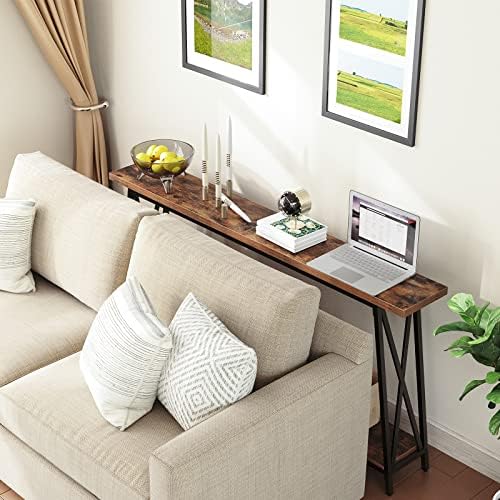 MAHANCRIS Console Table for Entryway, 2-Tier Extra Long Sofa Table Behind Couch - Image 5