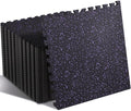 SUPERJARE 0.4'' Thick 24 Pcs 96 Sq Ft Rubber Top Exercise Equipment Mats by SUPERJARE