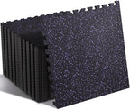 SUPERJARE 0.4'' Thick 24 Pcs 96 Sq Ft Rubber Top Exercise Equipment Mats by SUPERJARE