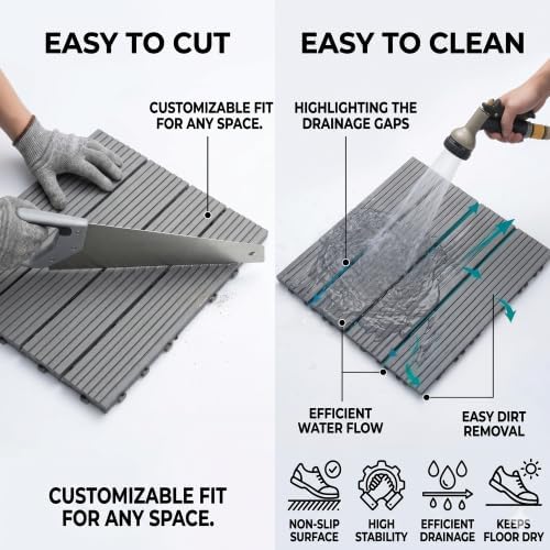 Weatherproof Interlocking Patio Tiles - Image 5