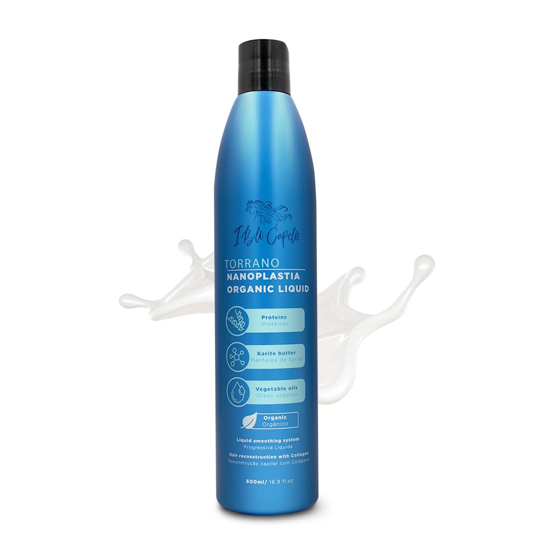 Torrano Liquid Nanoplastia Keratin Hair Treatment- Straightening in 1 Step, Formaldehyde Free-Nanoplastia Para Alisar Cabello, Keratina Organica Sin Formol Para Alisar(16.9Fl.oz/500ml)