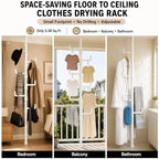 Floor to Ceiling Clothes Drying Rack, Adjustable Tension Pole Laundry Rack - Image 3