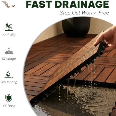 Acacia Interlocking Deck Tiles, 6 Slats - Image 6