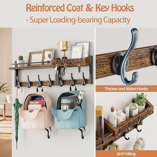 29 inch Coat Rack Wall Mount - Image 2
