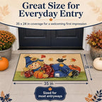 Fall Scarecrow Decorative Front Door Mat, Autumn Pumpkin Crow - Image 4