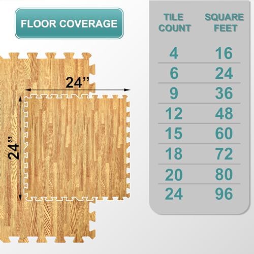 Sorbus Interlocking Wood Grain Foam Floor Tiles - Image 2