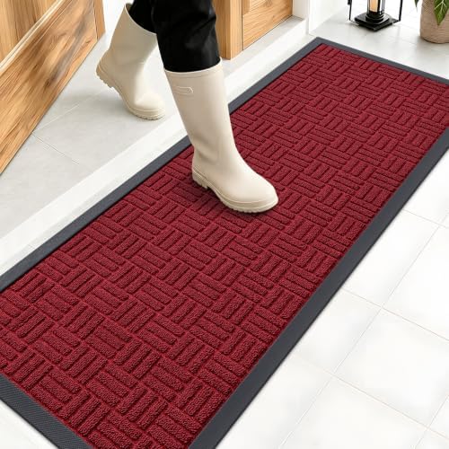 OLANLY Front Door Mat Outside Entrance 47x17, Heavy-Duty Rubber Doormat by OLANLY