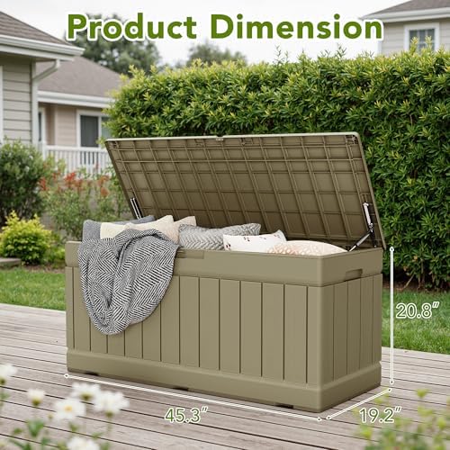 Devoko 78 Gallon Deck Box, Waterproof Resin Outdoor Storage Box - Image 6