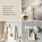 Umbra Sticks Wall Mount Coat Rack, 5 Hook Retractable Pegs - Image 4