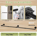 66.1" Industrial Pipe Clothing Rack, Wall Mounted Clothes Rack - Image 6