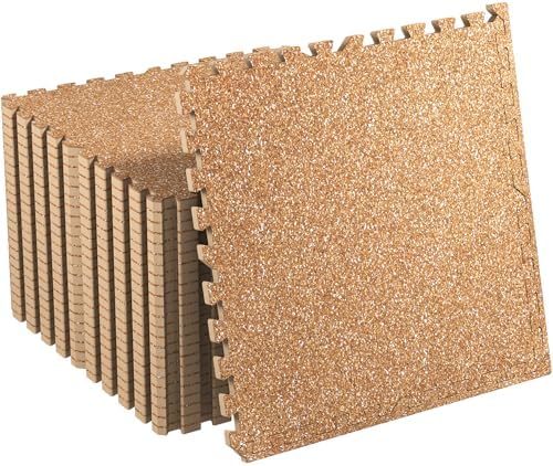SUPERJARE 0.4'' Thick 24 Pcs 96 Sq Ft Rubber Top Exercise Equipment Mats by SUPERJARE
