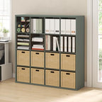 Furinno Cubicle 16-Cube Book Shelf, Extra Thick Frame Bookshelf, Sage Green - Image 2