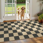Lessymo Checkered Entryway Rug, 3x5 Washable Area Rugs - Image 2