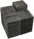 PrimeZone 81 PCS Solid Acacia Wood Interlocking Patio Deck Tiles Outdoor by PrimeZone