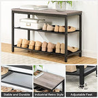 HOOBRO Shoe Bench, 3-Tier Shoe Rack, Industrial Shoe Organizer Storage Bench - Image 5