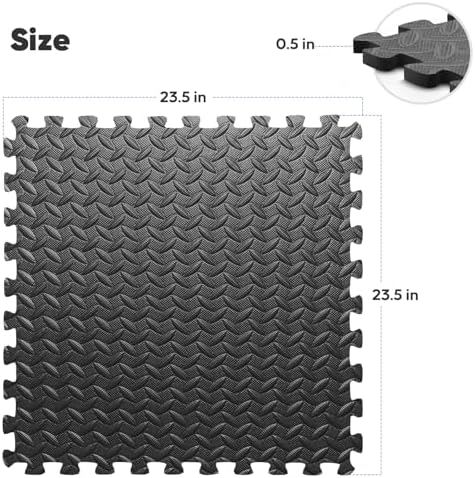 24 Pack 96 sqft Home Gym Mat, Puzzle Exercise Mat, EVA Interlocking Foam Floor - Image 2