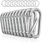 sprookber 3" Aluminum Carabiner D Ring, Caribeener Clips, Spring Snap Hook by Sprookber