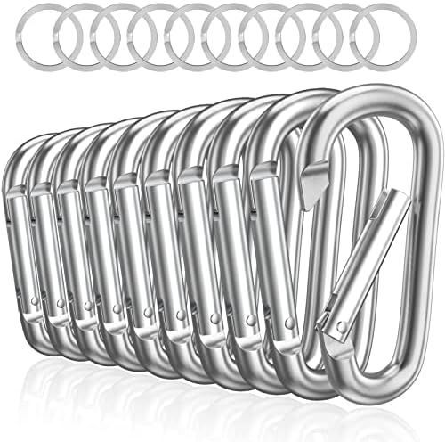 sprookber 3" Aluminum Carabiner D Ring, Caribeener Clips, Spring Snap Hook by Sprookber