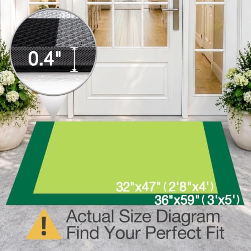 LUMI Outside Welcome Door Mat 32x47, Non-Slip Durable Rubber Easy Clean - Image 2