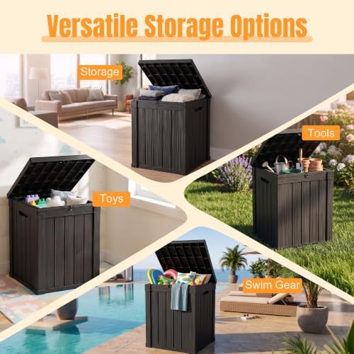 Outdoor Storage Box, 70 Gallon Waterproof Resin Patio Deck Box - Image 4