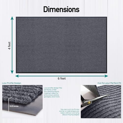 LuxUrux Large 4x6 Ft Rubber Door Mat – Heavy Duty Indoor Outdoor Entrance Rug - Image 2