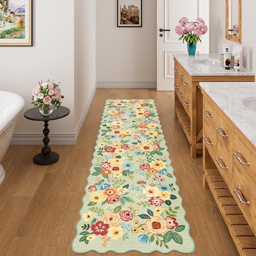 DUKINO 2x7 Runner Rug for Hallway, Floral Washable Rug for Kitchen - Image 5
