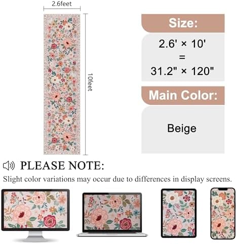 DUKINO 2.6x10 Runner Rug for Hallway, Washable Kitchen Rugs Non Slip - Image 2