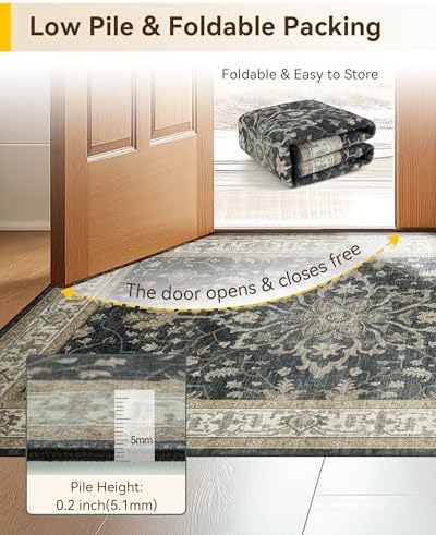 RELEANY Washable Area Rug, Square 8'x8' - Image 6