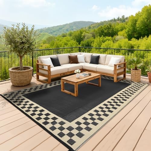 9x12 Outdoor Rug Waterproof Foldable Plastic Straw Carpet - Image 2