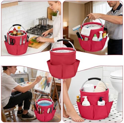 17L Foldable Waterproof Cleaning Supply Caddy - Image 7