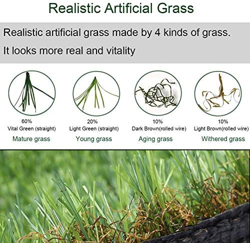 Fas Home Artificial Grass Turf 6x30 ft, Fake Grass Rug - Image 3