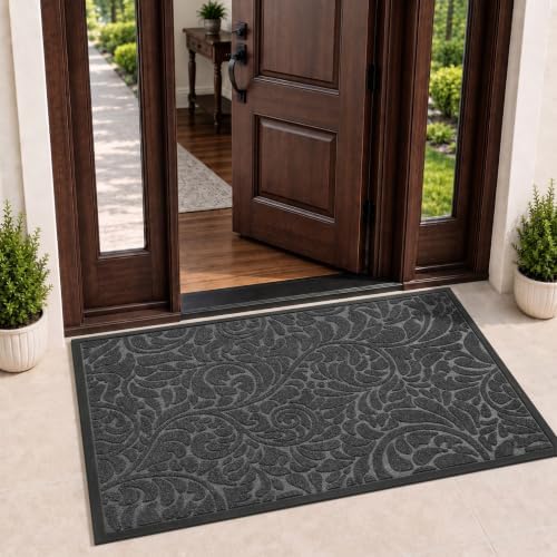 Yimobra Extra Large Front Door Mat, Floral Outdoor Mat by Yimobra