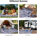 OLANLY Outdoor Rug 6x9 ft Waterproof Reversible Leaf Mat - Image 7