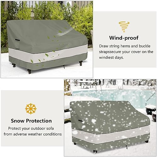 Outdoor Sofa Cover, Patio Loveseat Cover, 3-Seater Bench Cover, Waterproof - Image 6