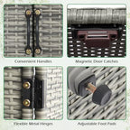 Tangkula Rattan Outdoor Storage Cabinet, Patiojoy Outdoor Cabinet - Image 6